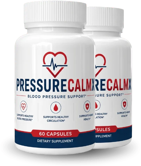 PressureCalmX heart and circulation support capsule bottles
